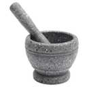 Resin Mortar and Pestle Set - Lightweight Granite Look Spice Grinder & Herb Crusher - 4.3 Inch Small Manual Mixing Bowl for Garlic, Pills, Ginger, Pastes - Easy to Clean & Durable Kitchen Tool