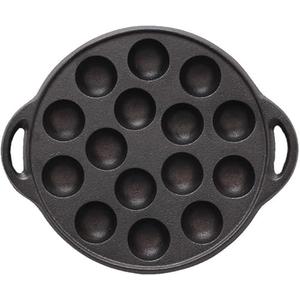 Cast Iron Takoyaki Pan, Takoyaki Maker Baking Pan 15 Holes, Takoyaki Maker Skillet, Octopus Ball Maker Round Cooking Plate 9" (9 inch)