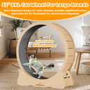Homegroove XXL Cat Exercise Wheel, 52"/132cm Large Cat Wheel, Solid Wood Cat Treadmill with Integrated Safety Lock, Spine Alignment Design for Large Indoor (XXL, Natural Wood)