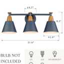 FEMILA Bathroom Vanity Light, 3-Light Modern Bathroom Light Fixture with Hammered Metal Shade Finish, Dark Blue Wall Sconce Lamp Lighting for Bedroom, 4FG59B-3W Blue