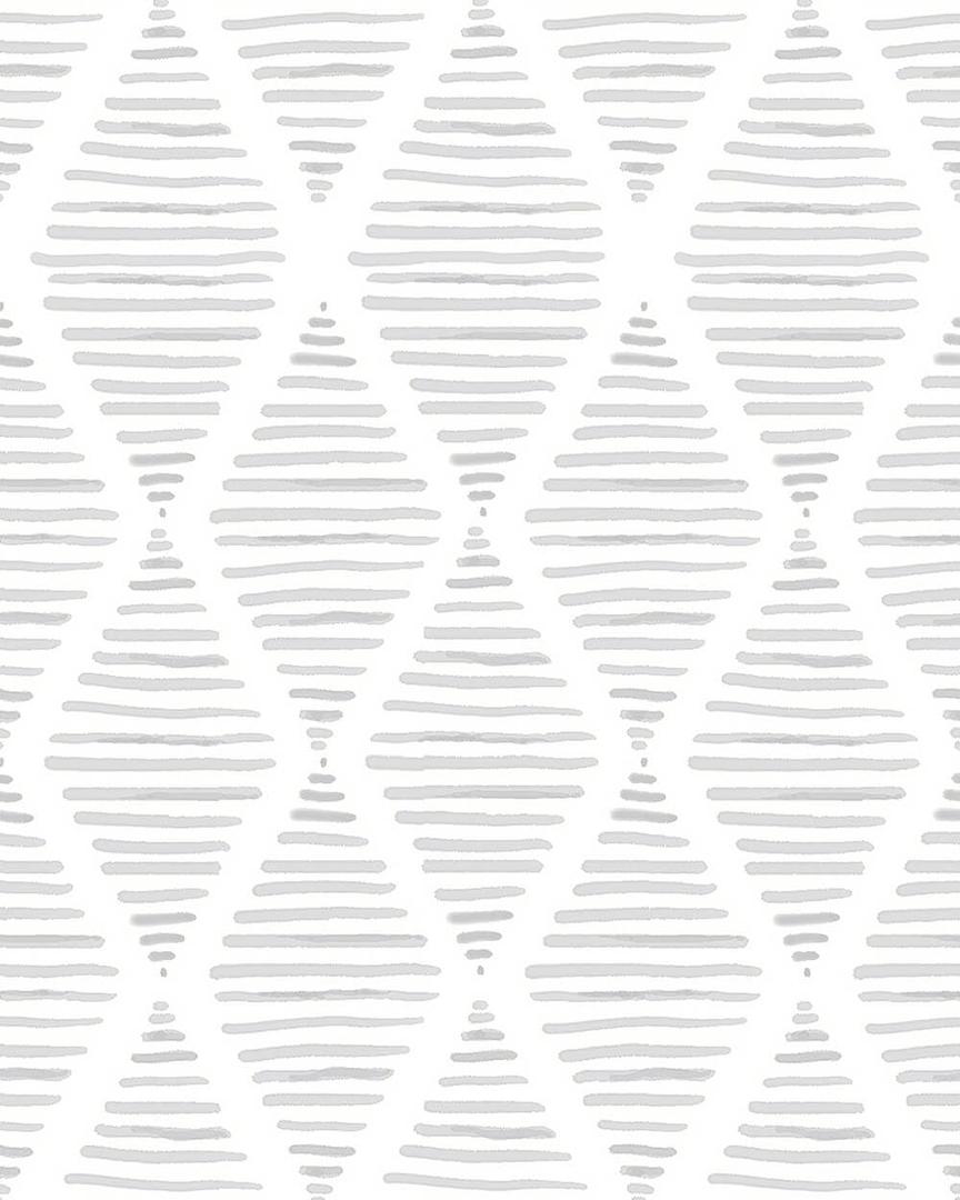 Qianglive White and Silver Gray Peel and Stick Wallpaper 17.7"x80"Modern Stripe Contact Paper Rhombus Wall Paper Vinyl Shelf Drawer Liner Roll for Bedroom Living Room