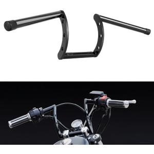 DREAMIZER 1 inch Motorcycle Handlebars Z Bars 25mm Motorcycle Handle Bars For Custom Bobber Chopper Cruisers Softail Dyna Sportster - Black