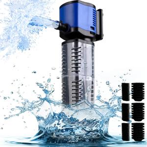 Aquarium Filter for 100-300 Gallons Tank, Powerful 660GPH Internal Fish Tank Filter, Pump Submersible Filter with Sponge for Large Fish Tanks, Turtle Tanks (Black) Aquarium Filter for 100-300 Gallons Tank, Powerful 660GPH Internal Fish Tank Filter, Pump Submersible Filter with Sponge for Large Fish Tanks, Turtle Tanks (Black)