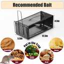 2 Pack Humane Rat Traps 12.5"x5.5"x4.5", Reusable Mouse Traps for Indoor/Outdoor Use, No-Kill Live Capture for Chipmunks, Squirrels, Rats, Mice