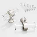 6 Pack 2 inch Cabinet Handles and Pulls for Cabinets and Drawers, Kitchen Bathroom Bedroom Pull Door Handle Single Hole Distance Glass Crystal Knobs Brushed Nickel