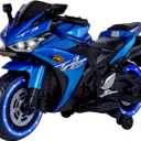 12V Kids Electric Motorcycle, Electric Motorcycle Ride On Toy w/Training Wheels, Spring Suspension, LED Lights, Sounds & Music, MP3, Battery Powered Dirt Bike for Boys & Girls 