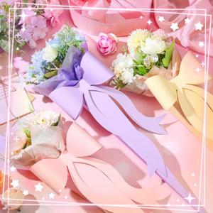 Flower Bag Accessories 15 Pcs Single Flower Sleeve Bulk with   Wrapping Paper Big Bouquet Box for Valentines Mother's Day Wedding Arrangement(Pink, Yellow, Purple)