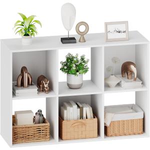 Sweetcrispy 6 Cube Storage Organizer, Stackable Modular Bookcase Shelf