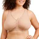 Leading Lady, The Meryl, Front-Closure, Cotton Bra, Comfort Sleep Bra for Women, Breathable, Unlined, Full Coverage, Wireless, Medium