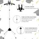 Bucherry Graduation Gown Display Stand Adjustable Garment Hanger for T Shirt Portable Hanging Metal Clothes Stand for Cap Clothing Jacket Coat Shirt Display (Rack,Silver and Black,32"-63")