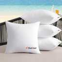 MIULEE Outdoor Pillows Set of 4 18x18 Waterproof Throw Pillow Inserts, Decorative Water Resistant Hypoallergenic Pillow Cushion for Patio and Garden