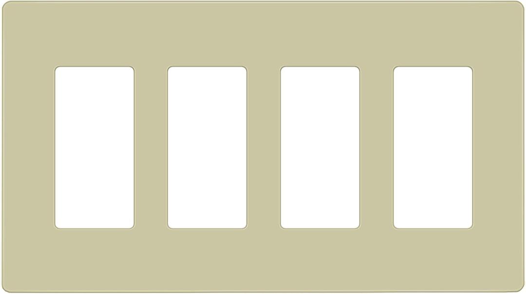 ENERLITES Screwless Decorator Wall Plate Child Safe Outlet Cover, Size 4-Gang 4.68" H x 8.30" L, Unbreakable Polycarbonate Thermoplastic, SI8834-I, Glossy, Ivory