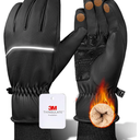 GXCROR Waterproof Winter Gloves for Men & Women, Touchscreen 3M Thinsulate Thermal Gloves for Skiing, Cycling, Snow Shoveling & Outdoor Work, Locked-in -20℉ Warmth M