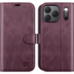 OCASE Compatible with iPhone 17 Pro Wallet Case, PU Leather Flip Folio Case with Card Holders RFID Blocking Kickstand [Shockproof TPU Inner Shell] Phone Cover 6.3 Inch 2025, Mulberry