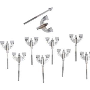 8-Piece M6 Chrome Drum Hardware Pack - Tension Rods, Lugs & Claws Set | Replacement Accessories for Bass/Snare Drums | Drum Set Accessories with Washers & Screws (11x5.4cm, 1mm Thread Pitch)