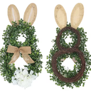 Easter Cute Rabbit-Shaped Wreath, Wall-Mounted Wreath, Door Wall Decoration, Home Garden Decorative Wreath 10x10 inches
