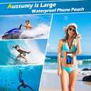 4 Pack 10.5 Large Waterproof Phone Pouch - Underwater Clear Cell Holder - Universal Water Proof Dry Bag with Neck Lanyard for iPhone 16 Pro Max Samsung Galaxy with Heavy Case for Beach Swimming Pool