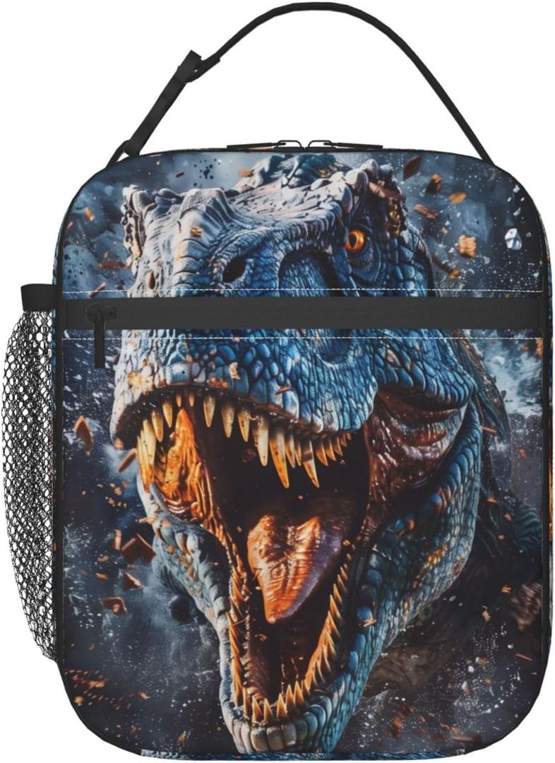 Insulated Lunch Box for Boys Girls Kids Dinosaur Lunch Box for Work,Picnic,School,Travel,Hiking,Beach or Fishing Polyester Dinosaur Theme Lunch Bag