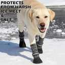 EXPAWLORER Anti Slip Dog Socks to Prevent Licking Paws, Shoes for Winter Snow, Boots & Paw Protectors with Grippers, Waterproof Booties for Hardwood Floors for Small Medium Large Senior Dogs Black L