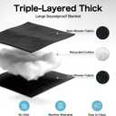 2-Pack Sound Dampening Moving Blankets, 48 x 78 in, 5 Hooks Included | Sound Absorption,Easy Installation,Durable Design,Large Coverage,Multi-Purpose Use