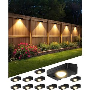 Solar Fence Lights Outdoor Waterproof, Fence Light Solar Powered with 3 Modes for Outside, Deck, Step, Yard, Stairs, Balcony, Patio, Railing (3000K/4500K/6500K, 12 Pack)