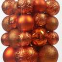 Christmas Ball Ornaments - 30pcs Shatterproof Christmas Ornaments Set Plastic Hanging Christmas Decorations for Xmas Tree Holiday Party Decor, 6 Styles in 4 Sizes (Orange)