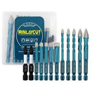 Tile Glass Drill Bits - 12PCS 3/16"-3/8" Diamond Drill Bits Set for Procelain Ceramic Tile Glass Wood Plastic PVC,Drill Bit with 1/4 Inch Quick Change Hex Shank