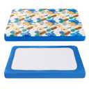 TILLYOU Pack and Play Sheet - Soft Quilted Crib Cover Pad, Toddlers Mattress Protector with 1''-3'' Deep Pocket, Thick Play Yard Playpen Sheets, Crib Mattress Pad 39"x27", Animal Geometry