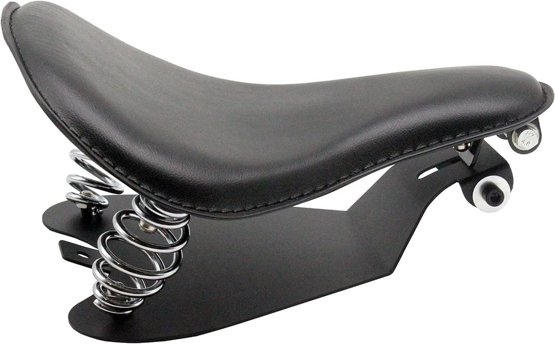 YHMOTO 13" Cushion Motorcycle Solo Seat Spring w/Seat Base Black Replacement for Harley Honda Shadow Spirit ACE VT 1100 750 Yamaha Kawasaki Suzuki Sportster Bobber Chopper (002)