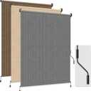 HOMEDEMO Outdoor Roller Shades for Patio, 6'W x 6' H Roll up Shade for Outside, Sun Roller Shade Cloth Roll Blinds Cordless Waterproof for Porch Gazebo Pergola Balcony Backyard Grey