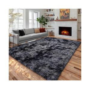 PAGISOFE Abstract Shaggy Area Rug 4' x 6' Plush Furry Rugs for Living Room, Tie-Dyed Dark Grey Soft Fluffy Rugs for Bedroom Grils Boys, Fuzzy Rug for Nursery, Dorm. Shag Carpet for Kids Room Decor