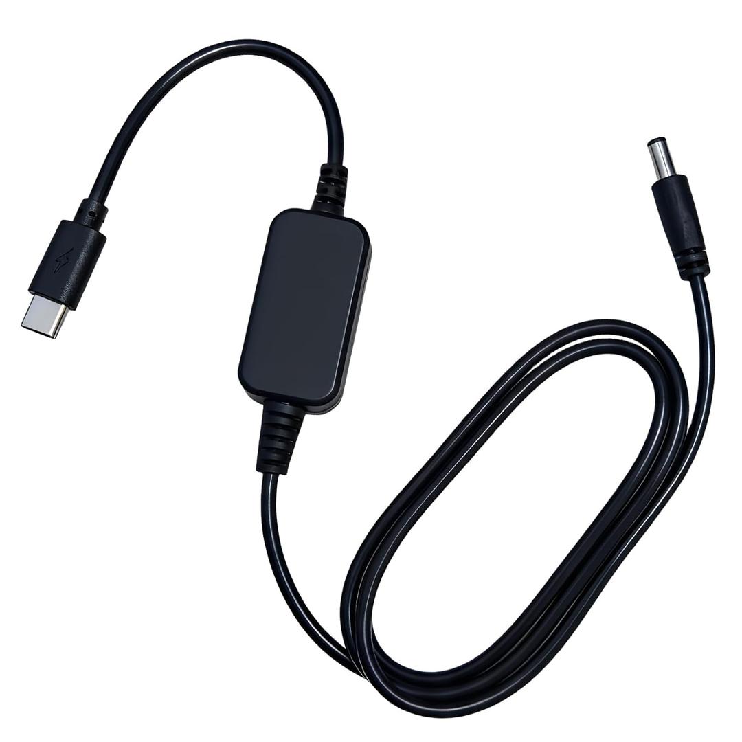 Baby Car Camera USB-C Powered Adapter, 5V to DC 5521 12V Step Up Power Cable(4FT), USB C Boost Converter Support Cigarette Lighter Port