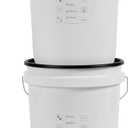 United Solutions Airtight Pet Food Storage Container, 5 Gallon Capacity, Great for Dog Food, Cat Food, Bird Seed, Dry Food Storage, White Container with Black Lid, 2-Pack