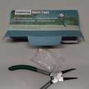 Eupheng Fishing Skirt Tool, Angled Nose Skirt Collar Pliers, Heavy Duty Skirt Making Tool for Silicone Jig Skirts, Rubber Collars, SpinnerBait Buzzbait Hand Fittings (Pliers+White Skirt Band*100)