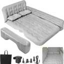 SUV Air Mattress - Thickened Double-Sided Flocking Travel Inflatable Mattress Bed With Electric Air Pump and 2 Pillows for Car, Home, Outdoor and Travel - Grey