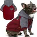 KYEESE Dog Hoodie Stretchy Cat Coat with Leash Hole Dogs Winter Coat for Cold Weather Pet Sweatshirt with Drawstring Soft Dog Clothes for Small Dogs Comfort Cat Sweater Warm Pet Clothes (Medium (9-14lbs), 4#Red)