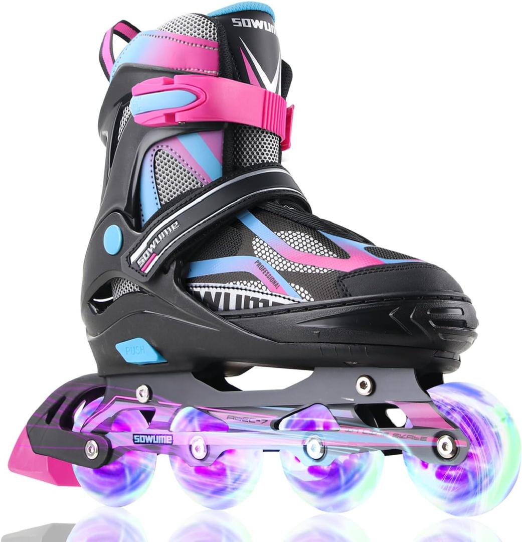 Adjustable Inline Skates for Girls and Boys, Roller Skates with All Light Up Wheels Size: Medium - Big Kid