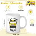 Yungyan 3 Pcs End of Year School Bus Driver Appreciation Gifts for Men Women Cosmetic Bag 11 oz Coffee Mug Keychain Funny Bus Driver Thank You Gifts for Birthday Graduation Gift