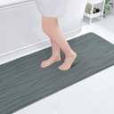 Buganda Memory Foam Bathroom Rug Mat 47x17, Extra Soft and Absorbent Bath Mats, Non-Slip and Machine Washable Bath Rugs for Bathroom Floor,Tub and Shower, Grey