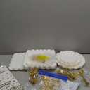 Pack of 10 NWK Cake Stand Set, with 3 x TwoTier and 3 x ThreeTier Cupcake Stands, 4 x Appetizer Trays, for Birthday Baby Bridal Shower Party (Gold)