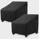 MR. COVER Outdoor Chair Covers Waterproof, Patio Furniture Covers for Rocking Chair, Heavy Duty Anti UV Chair Cover, Fits up to 35W x 37D x 36H Inches, Air Vent and Handles Included, Black, 2 Pack
