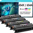 MasaiMara 654X 654A CF330X CF331A CF332A CF333A Compatible Toner Cartridges Replacement for HP Color LaserJet Enterprise M651 M651n M651dn M651xh Printer (Black Cyan Magenta Yellow, 4-Pack)
