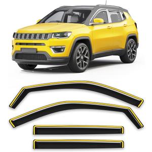 in-Channel Window Visors Rain Guards for Jeep Compass 2017-2026