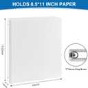 SUQJOY Durable 3 Ring Binders 1 Inch 36 Pack Bulk, Clear View Binders Bulk Three Ring Binders PVC Free, Fit for 8.5x11 inches for School or Office Supplie(White