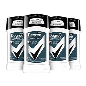 Degree Men UltraClear Antiperspirant Deodorant Black + White 72-Hour Sweat & Odor Protection Antiperspirant For Men With MotionSense Technology 2.7 Ounce (Pack of 3)