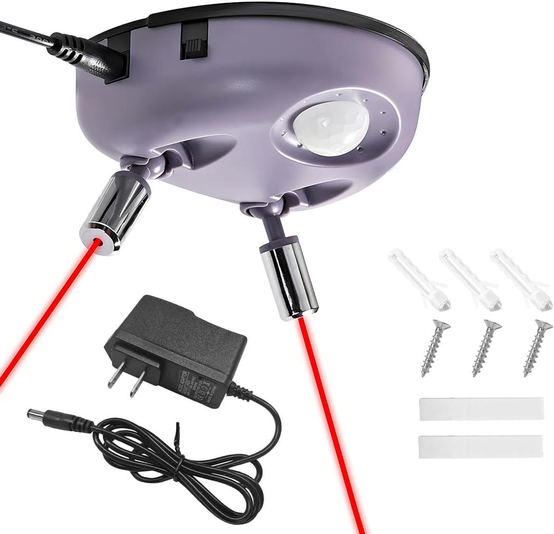 Dual Laser Garage Parking Assist Guide, 360-Degree Adjustable Parking Sensor with AC Adapter, Stop Indicator Light Distance System Wider Angles Park Assistance for Car SUV