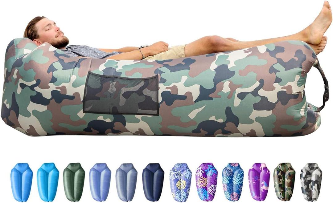 AlphaBeing Inflatable Lounger Beach Chair Accessories, Air Sofa Hammock Inflatable Couch for Camping Backyard Lakeside with Compression Sacks, Ideal Outdoor Gifts for Adults
