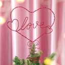 Lenwen 8.46 Inches Valentine Day Mini Tree Topper Intertwined Heart Love Tree Topper Iron Metal Heart Treetop Ornaments for Home Valentines Holiday Party Decoration