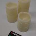 Flickering Flameless Candles Ivory Real Wax Pillar with Embedded String Lights LED Candles Battery Operated with Cycling 5H Timer Set of 3 (3" x 4"/5"/6") (Ivory)
