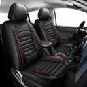 AOMSAZTO Seat Covers Fit for 2015-2024 2025 2026 Chevrolet Chevy Colorado/GMC Canyon Crew Cab Z71 LT ZR2 Custom Leather Truck Seat Covers(Black&Red,2 Front Seats)